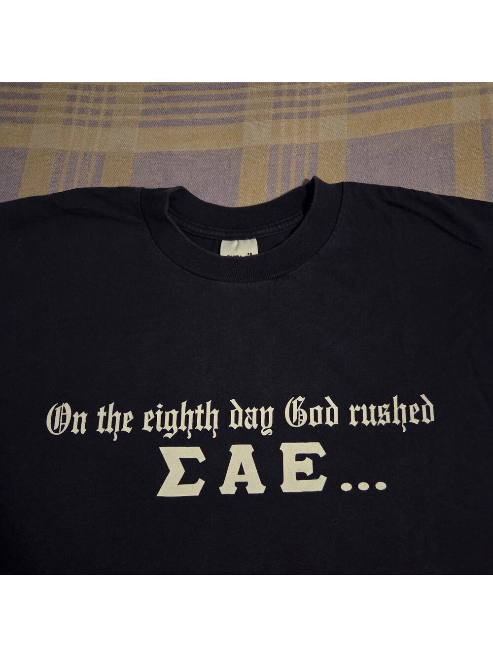 Vtg 90s T Shirt Eighth Day God Rushed ƐAE Sigma Alpha Epsilon Fraternity Bid